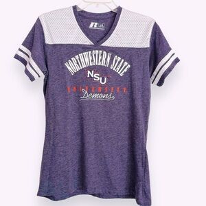 Northwestern State University Demons Size L (12-14) V-Neck Short Sleeve T-Shirt